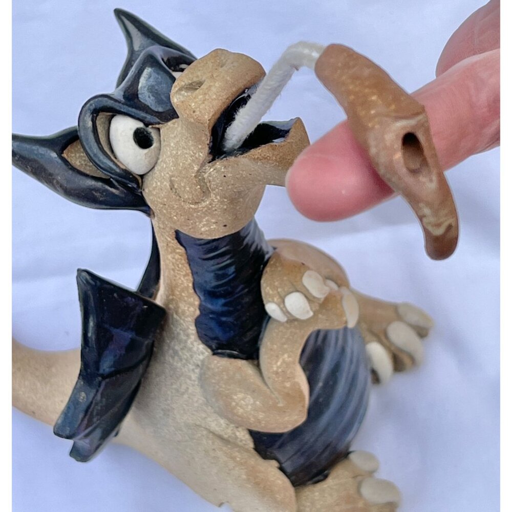 Handcrafted Ceramic Dragon Oil Lamp 1980s 8.5" X 7.75" Tall X 4.75" Unique Colle - Picture 12 of 16